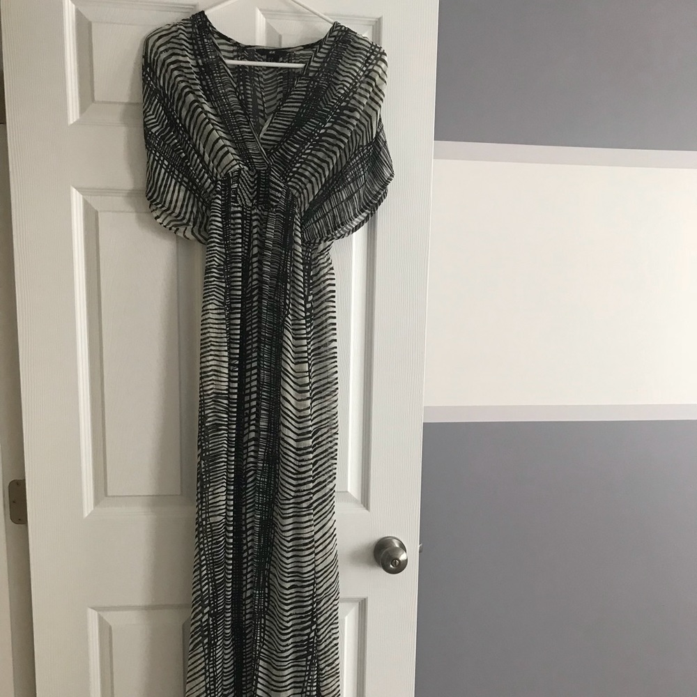 Black & White Sheer Maxi Dress